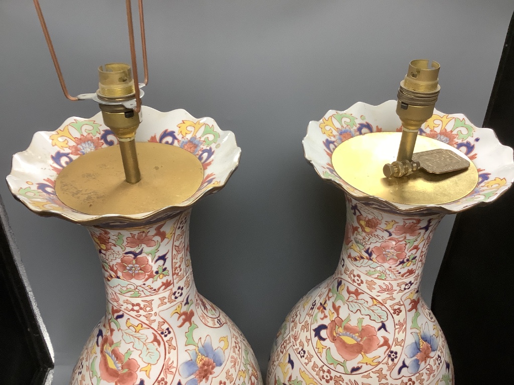 A pair of modern Chinese porcelain table lamps, height 59cm